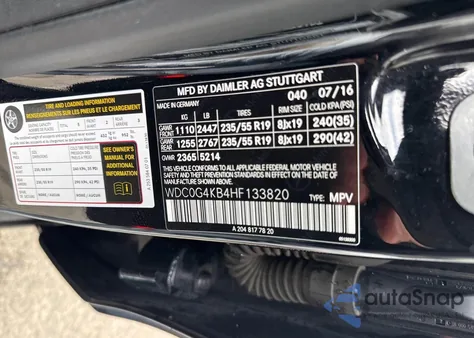 2017 Mercedes-Benz Glc 300 4Matic из США, поврежденный, VIN WDC0G4KB4HF133820